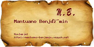 Mantuano Benjámin névjegykártya